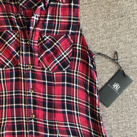 ROCK & REPUBLIC Plaid Studded Twill Shirt - Picture 4 of 8